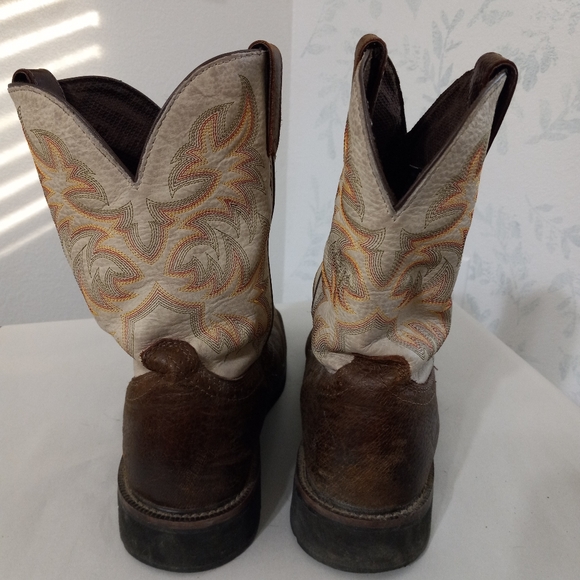 Justin Original Mens 12D Steel Toed Leather Work Boots #4684 - Picture 4 of 14